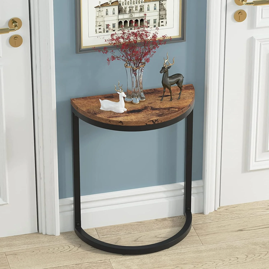 Half Round, Modern Side Table End Table Slim C-shaped Table