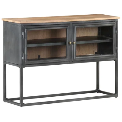 17 Stories Sideboard Gray 39.4"X11.8"X27.6" Solid Acacia Wood