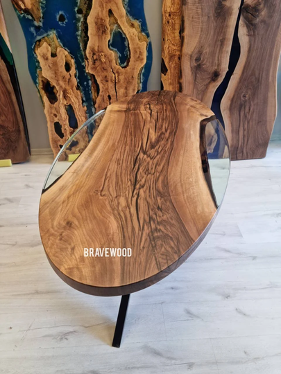 Oval Dining Table, Oval Epoxy Dinner Table, Meeting Clear Smoke Table