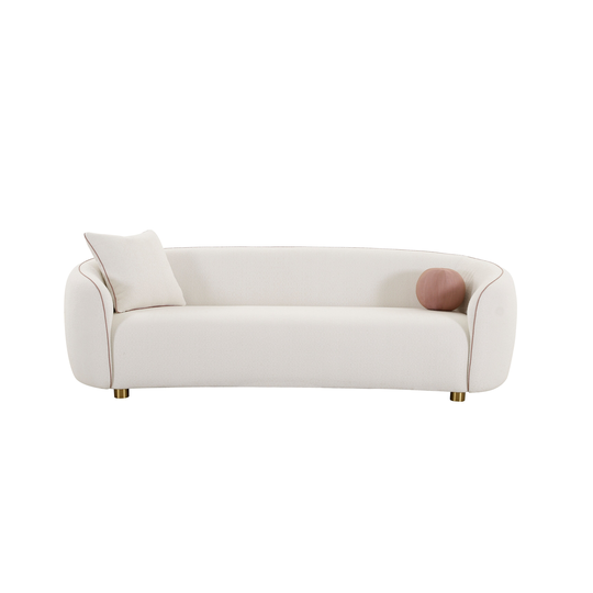 Modrest Winfree Modern Off White Fabric 3-Seater Sofa