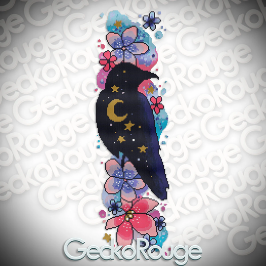 Raven By Lorna Laine Modern Cross Stitch Art Kit 25 Count 2x1