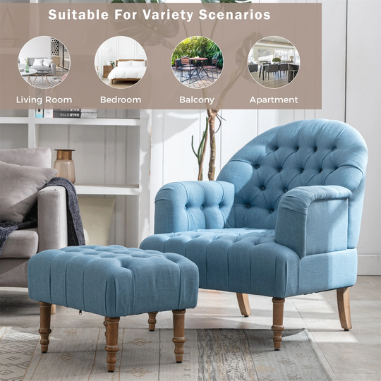 Accent Chair Button-Tufted Upholstered Chair Set for Living Room