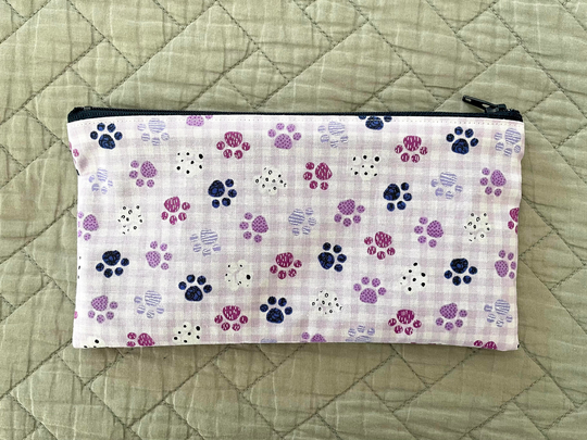 Dog Paws Midsize Zipper Pouch, Pencil Lover Gift, Thank You Makeup Accessory Bag