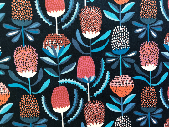 Banksia Grove Australian Native Floral Blooming Quilting Cotton Fabric By 1/4, 1/2 Yard Or Fat Quarter