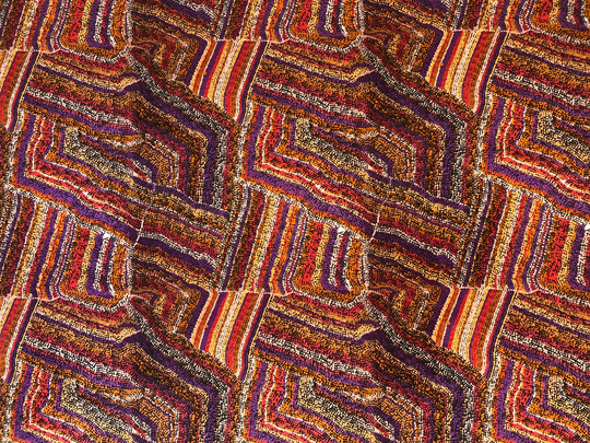 Aboriginal Warlu Mina Dreaming Brown Orange Abstract Quilting Cotton Fabric By 1/4, 1/2 Yard Or Fat Quarter, Australian Indigenous Art