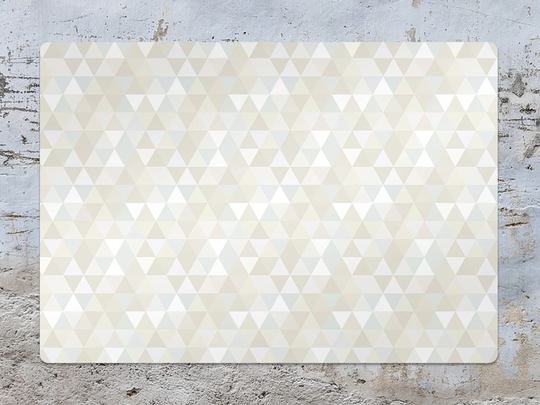 Triangle Chair Mat, White Splat Beige Vinyl Floor Geometric Protective Flooring, Comfort Splash Mat