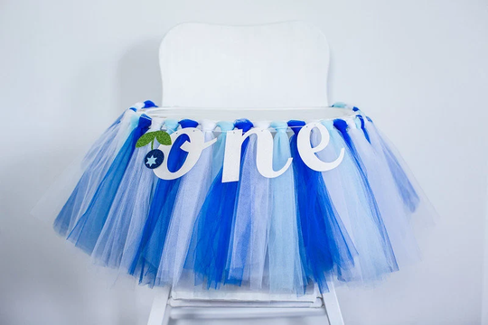 Blueberry High Chair Banner. Birthday Decorations. Berry Sweet Birthday. Party