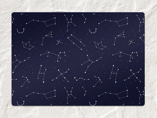 Constellations Chair Mat, Black Splat White Vinyl Floor Stars Protective Decorative Gift Idea, Splash Mat