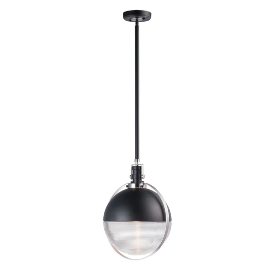 Axiom 1-Light LED Pendant - black / satin nickel