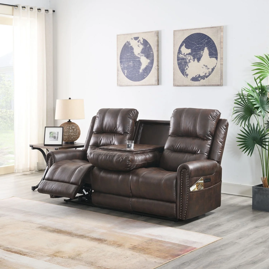 Power Sofa Loveseat Recliner Adjustable Headrest High Back Nailhead