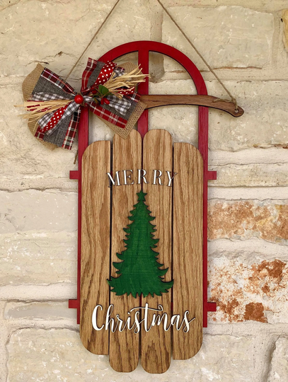 21" Diy Paint Kit Christmas Sled Door Hanger