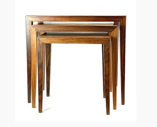 Set Of Nesting Tables in Rosewood By Haslev Furniture Factory The 1960S