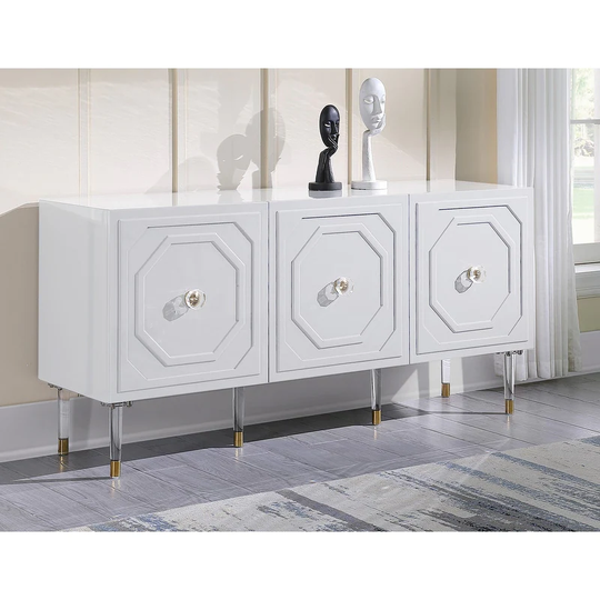 Best Master Furniture 65 Inch Lacquer Classic 3 Door Sideboard