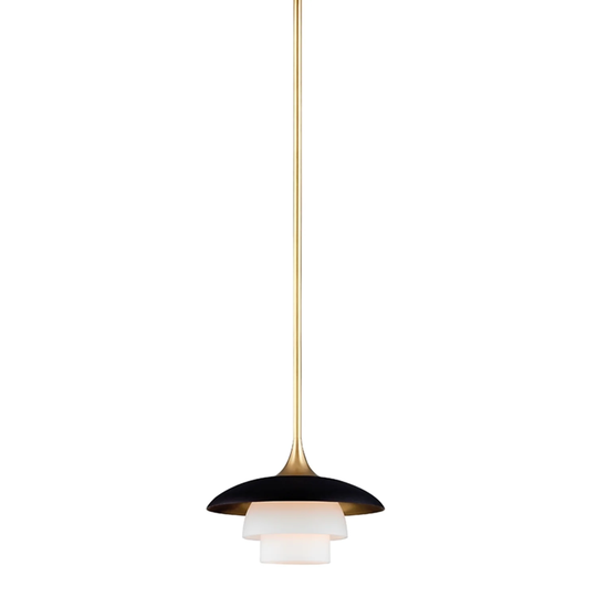 Barron 1-light Aged Brass, Black Pendant