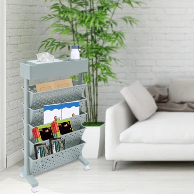 Junella Rolling File Organizer with Wheels and Pencil Holder