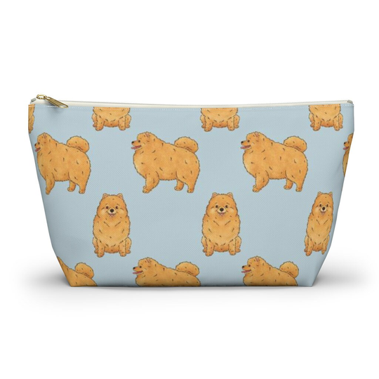 Pomeranian Pouch, Pencil Case, Pom Dog Custom Teacher Bridesmaid Cosmetic Bag, Mom Zipper Makeup Accessory Pouch