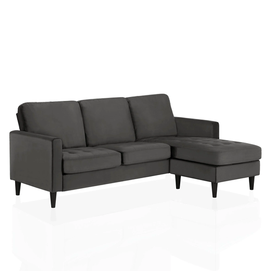CosmoLiving by Cosmopolitan Strummer Velvet Reversible Sectional Sofa