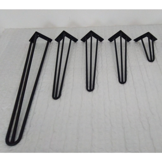 Hairpin Legs Set Of 4 Coffee Table 3-Rod Diy Leg Black Hair Pin For Console Rustic Thick Rods Metal