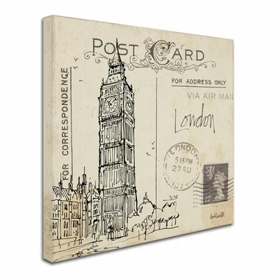 'Postcard Sketches II' by Anne Tavoletti Graphic Art on Wrapped Canvas