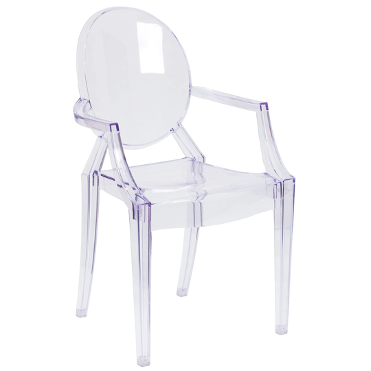 Transparent Fluid Style Stacking Side Chair - Accent & Side Chair