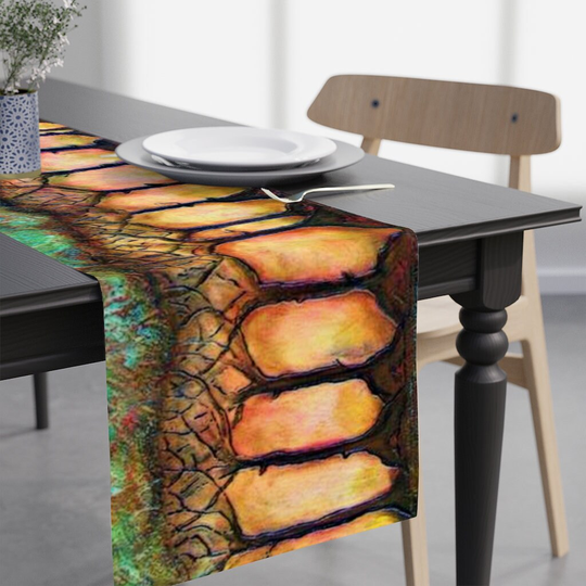 Autumn Splendour Trees Table Runner, Thanksgiving Decorative Polyester Decor, Boho Kitchen Table, Fall Decorations