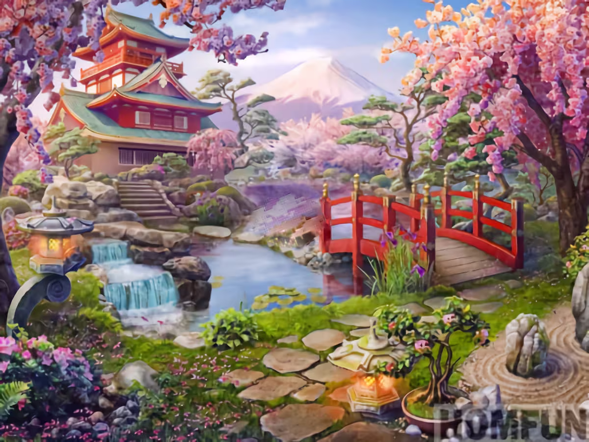 Japanese Gardens Diy 5D Diamond Painting Kit Full Square & Round Drill