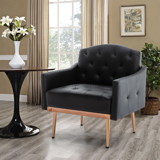 Mid-century-inspired Single Sofa Armchair Leather Accent Chair Reading Chair