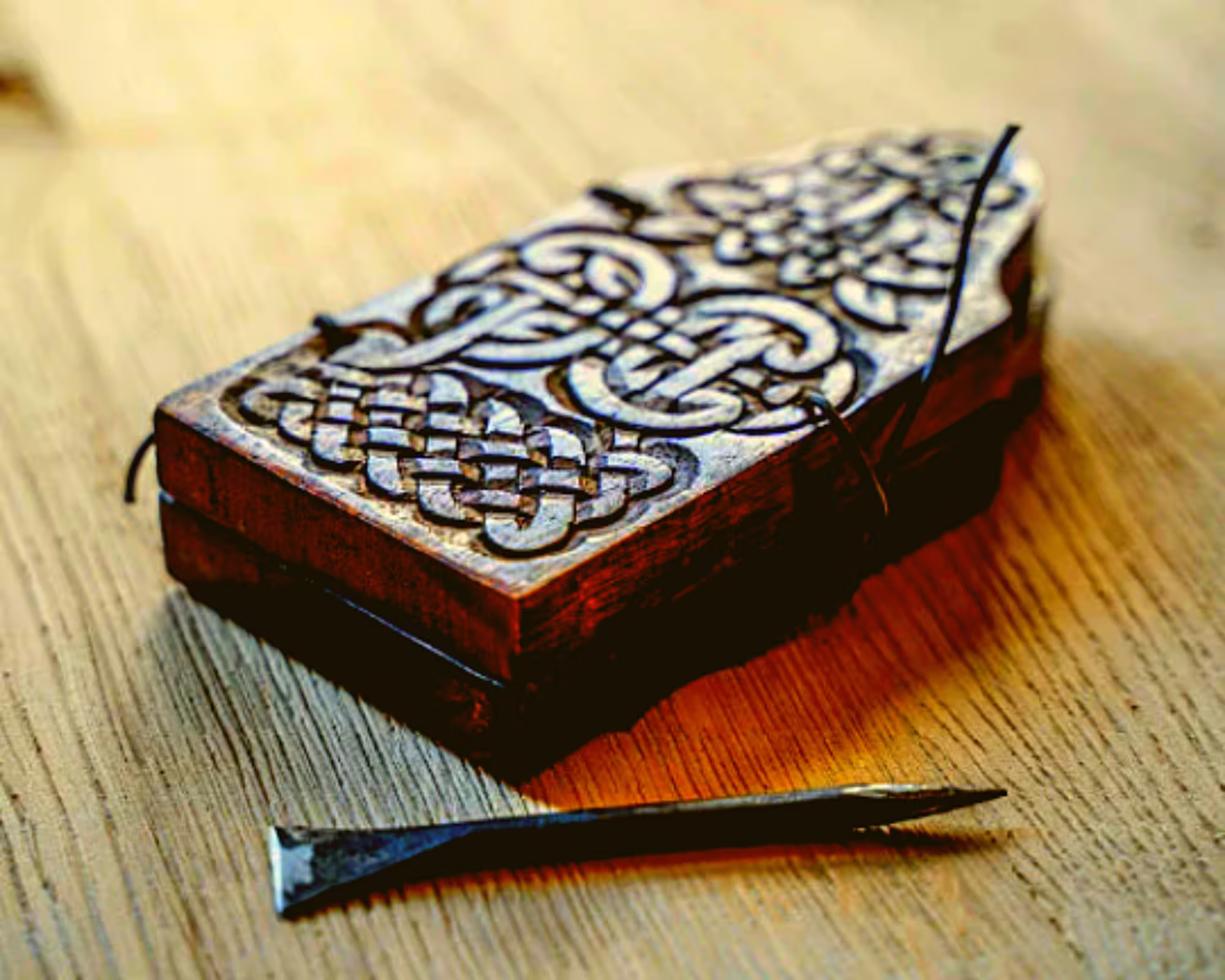 Antique Greek Roman Writing Stylus & Carved Mango Wood Wax Tablet Replica, Ancient Viking Runes Calligraphy Book Historical Artwork Gifts