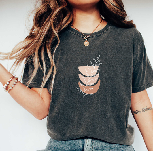 Comfort Colors Boho Shirt, Plant Fern, Colorful Tshirt, Comfy Oversized Lips