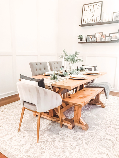 Custom Farmhouse Table, Handmade Farm Dining Rustic Modern Natural Wood Kitchen Table