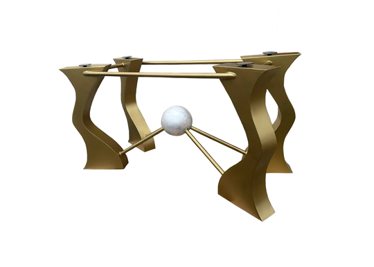 Modern Dining Table Base | White & Gold Custom