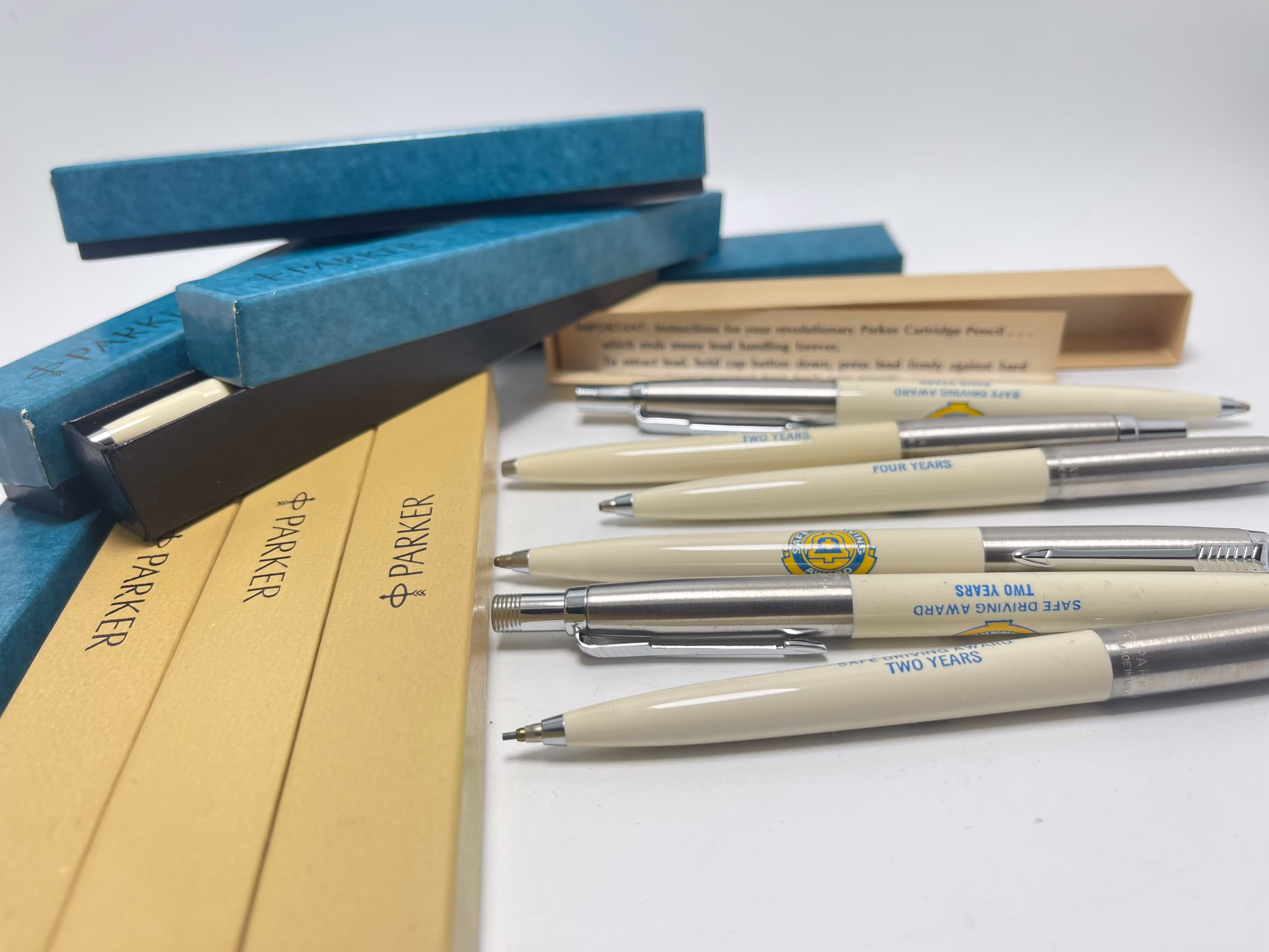 Vintage 1970's Parker Pens & Pencils, Pen Lot, Safe Driving Award, Unique Gift, For Dad, Collector On Sale