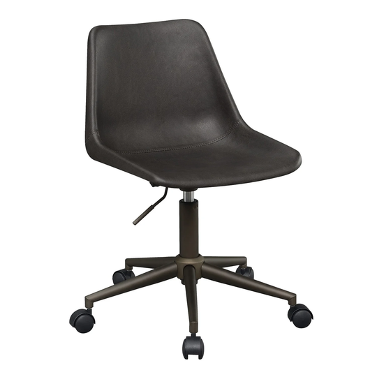 Adjustable Height Office Chair With Casters in Brown And Rustic Taupe