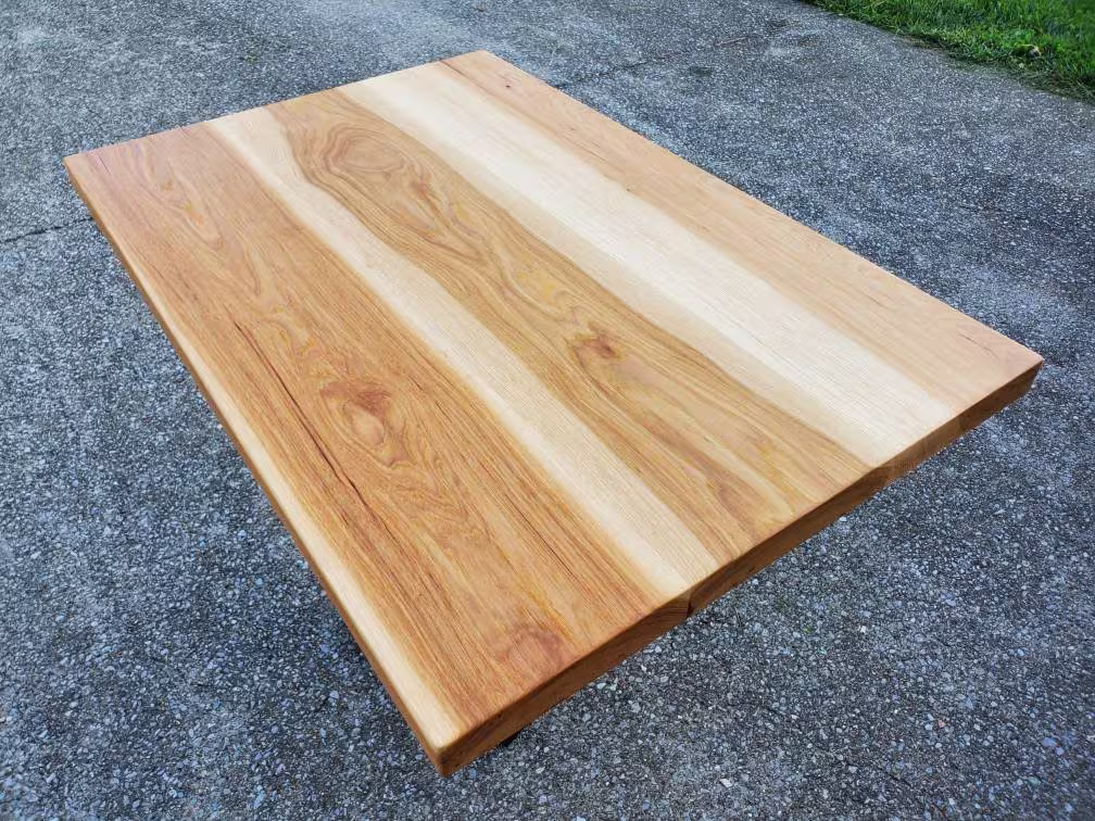 Hickory Table Top, Solid Wood Custom Desktops