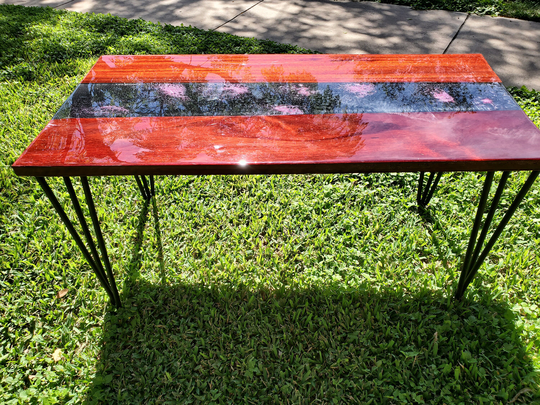 River Table Pink Starbursts On Black