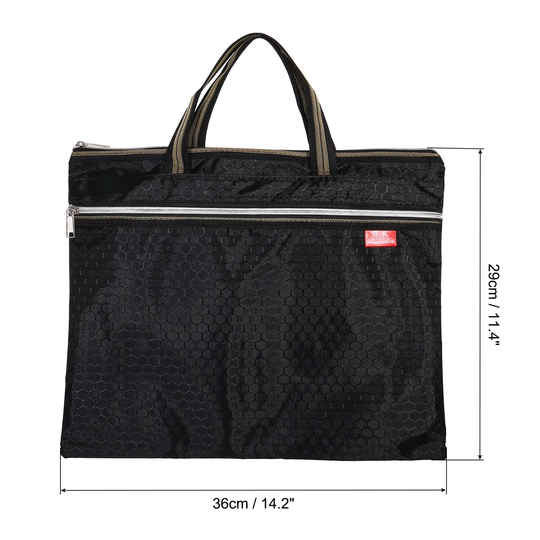 Waterproof Zipper File Bag, Documents Books Tools Storage Zip Pouch, Gray