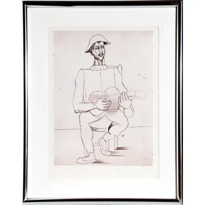 Arlequin Moustachu A La Guitare by - Painting on
