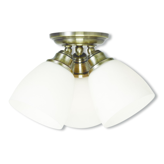 Livex Lighting Somerville Antique Brass 3-light Ceiling Mount Fixture