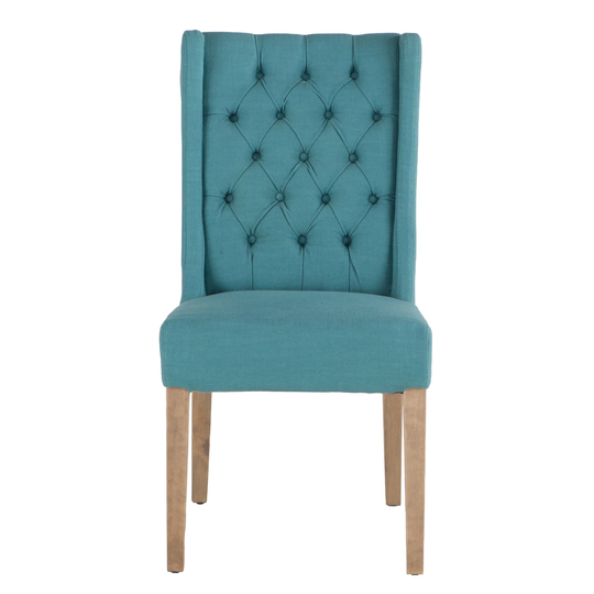 Chloe Set of 2 Teal Linen Dining Chairs