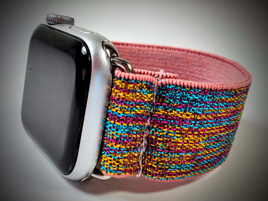 Rainbow Shiny Pink Elastic Watch Band For Apple - 38mm 40mm 41mm 42mm 44mm 45mm ; All Series | Models 1 8 & Se