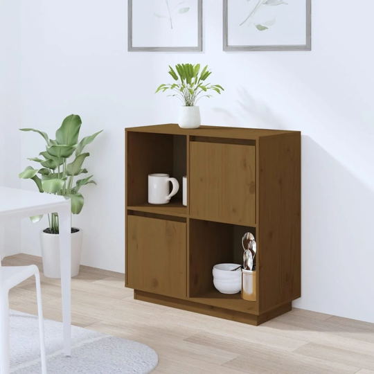 Sideboard Honey Brown 29.1"x13.8"x31.5" Solid Wood Pine