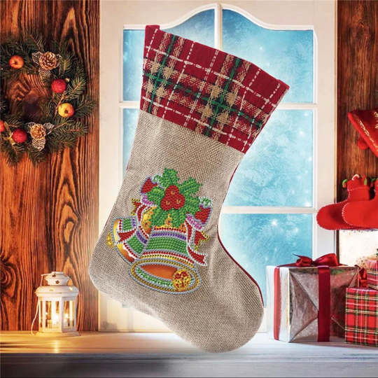 Us Seller. 20x35cm Christmas Stocking Diamond Painting Kit, Tools & Diamonds Included. Fast S&h