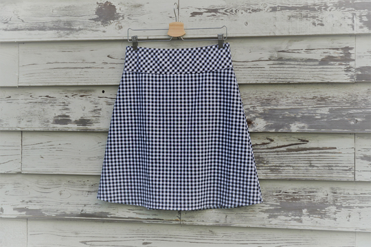A Line Black & White Petite Basics Gingham Black, Aline Skirt, Custom Made in All Lengths Sizes