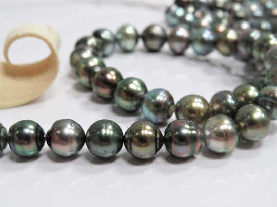 8-11mm Multi-Color Circle-Baroque Tahitian Necklace Strands