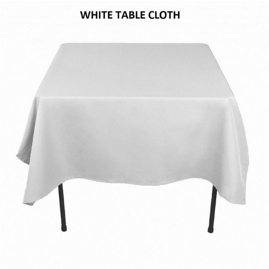 Square Tablecloth Table Cover Cloth White Satin Banquet Wedding Party Plain Tableware Christmas Halloween