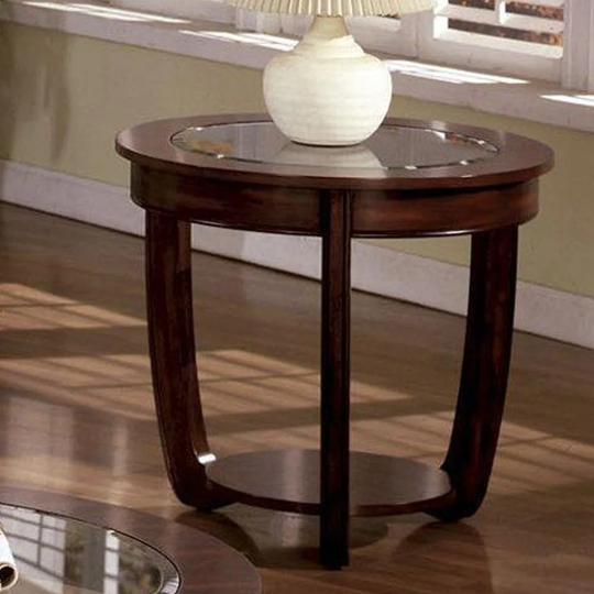 Astrid End Table in Dark Cherry
