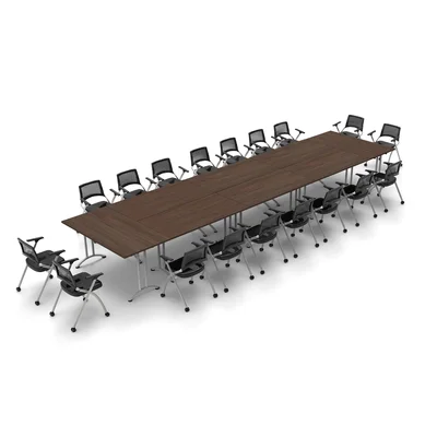18 Person Conference Meeting Tables with 18 Chairs Complete Set