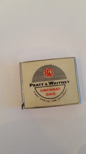 Vintage Circa Early 1950's Pratt & Whitney Cincinnati Ohio "First Choice For Accuracy" Metal Lathe Machines Barlow Measuring Tape