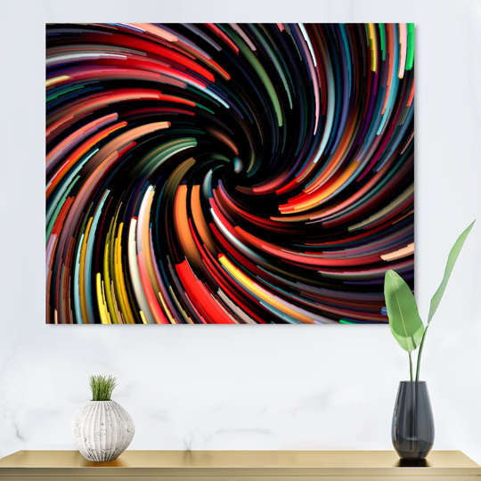 Designart 'Vibrant Color Abstract Spiral' Modern Canvas Wall Art