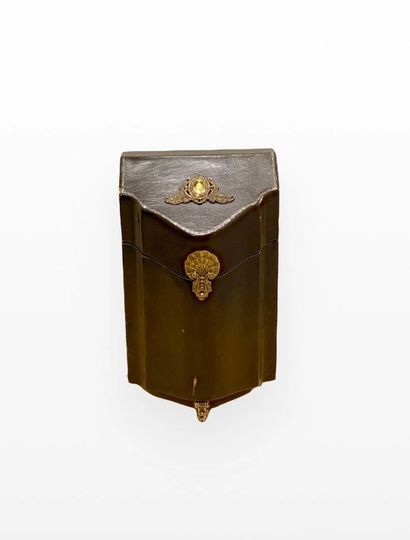 Leather & Brass Footed Letter Box